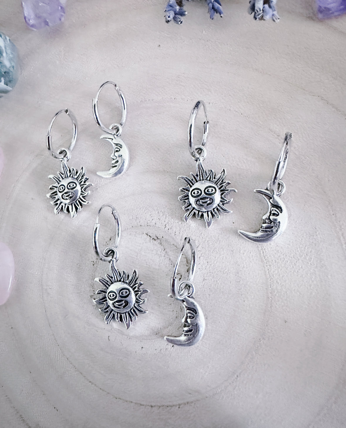 Celestial Sun & Moon Hoops