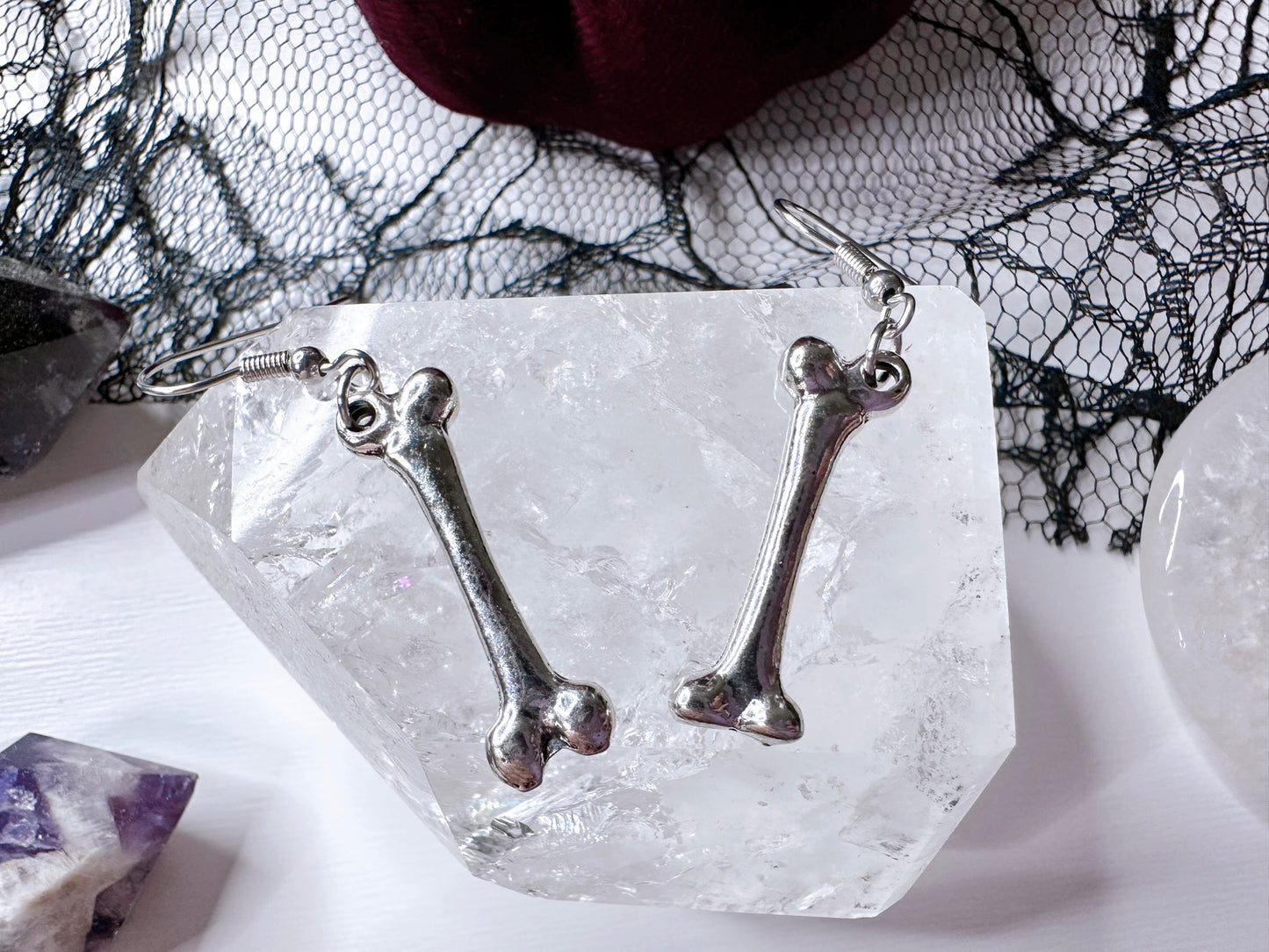 Silver Bone Earrings