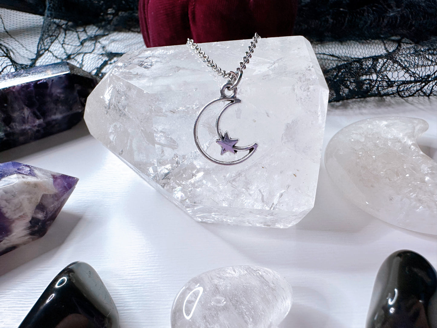 Crescent Moon & Star Necklace
