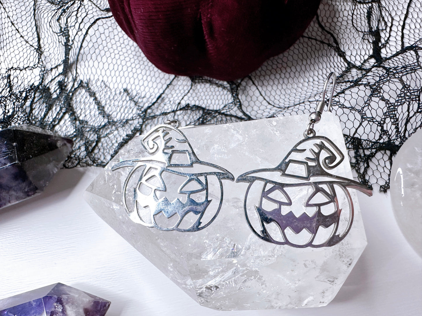 Stainless Steel Halloween Pumpkin Earrings