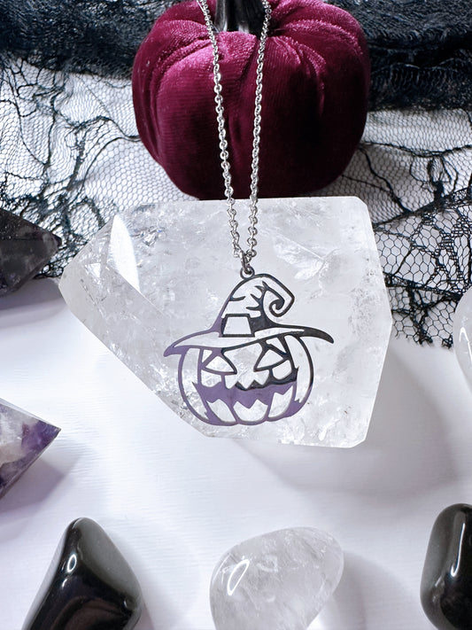 Stainless Steel Halloween Pumpkin Necklace