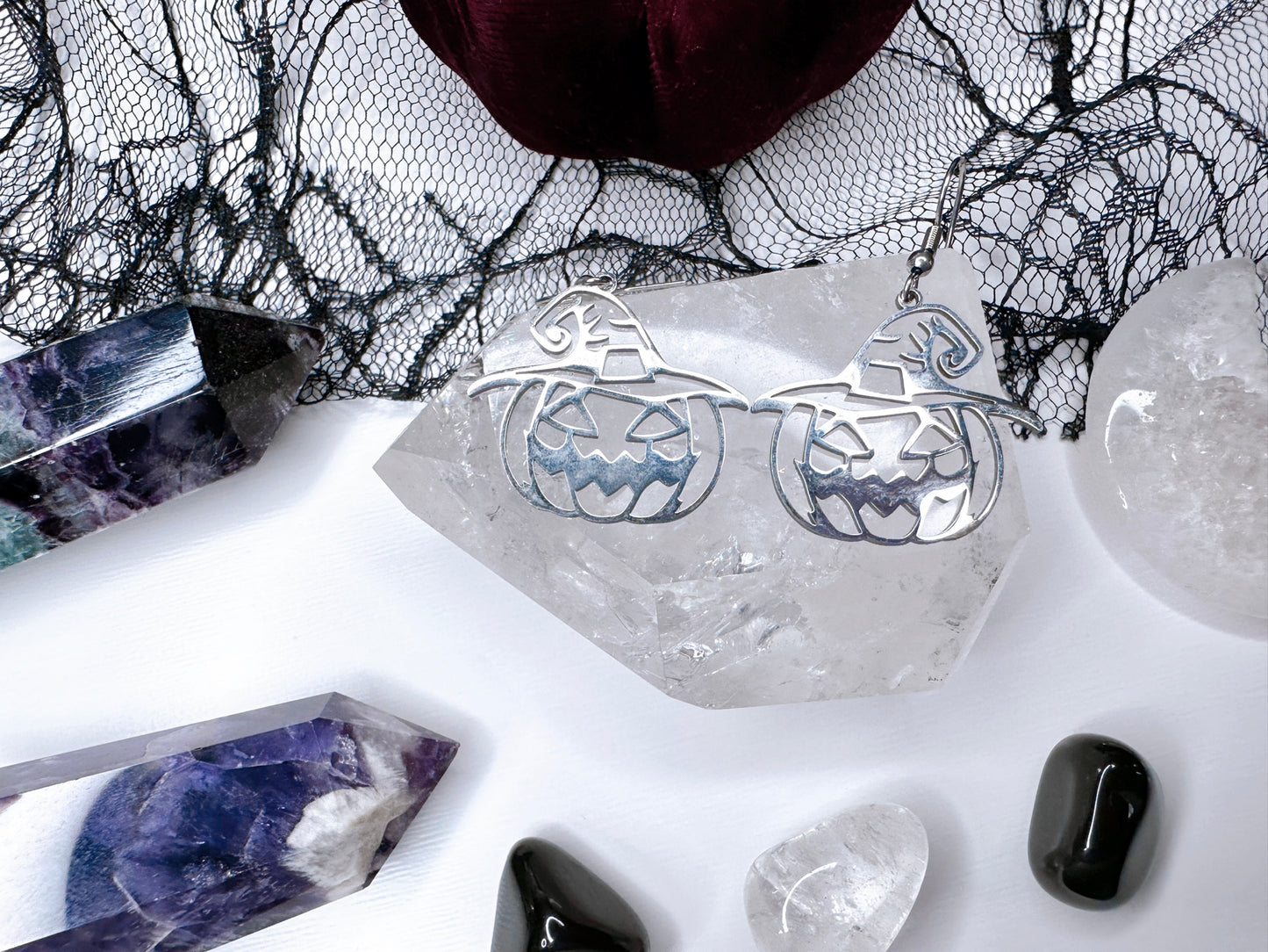 Stainless Steel Halloween Pumpkin Earrings