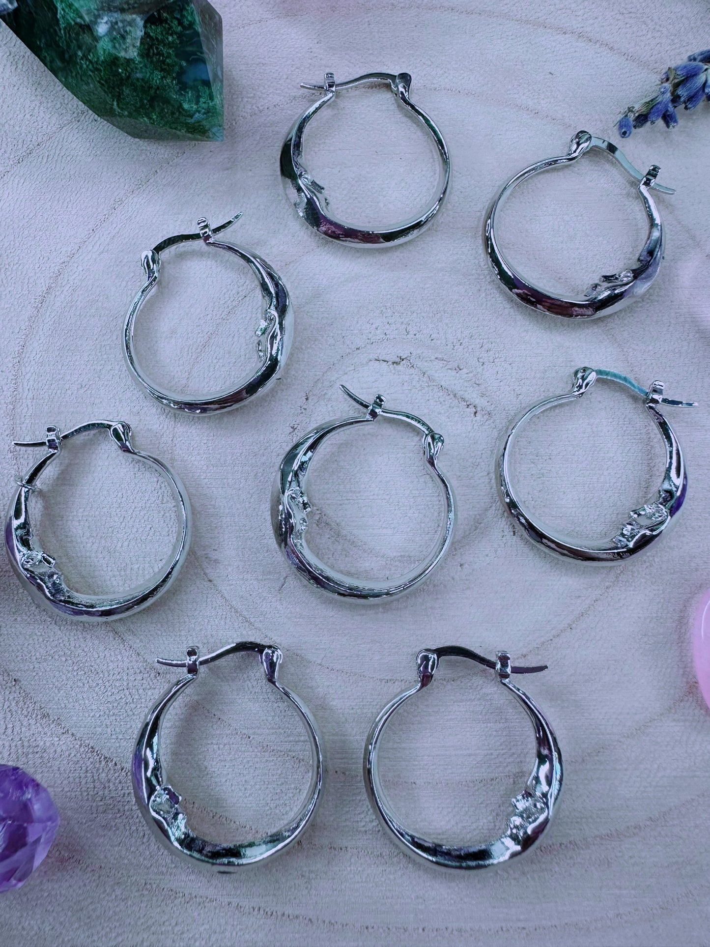 Crescent Moon Hoop Earrings