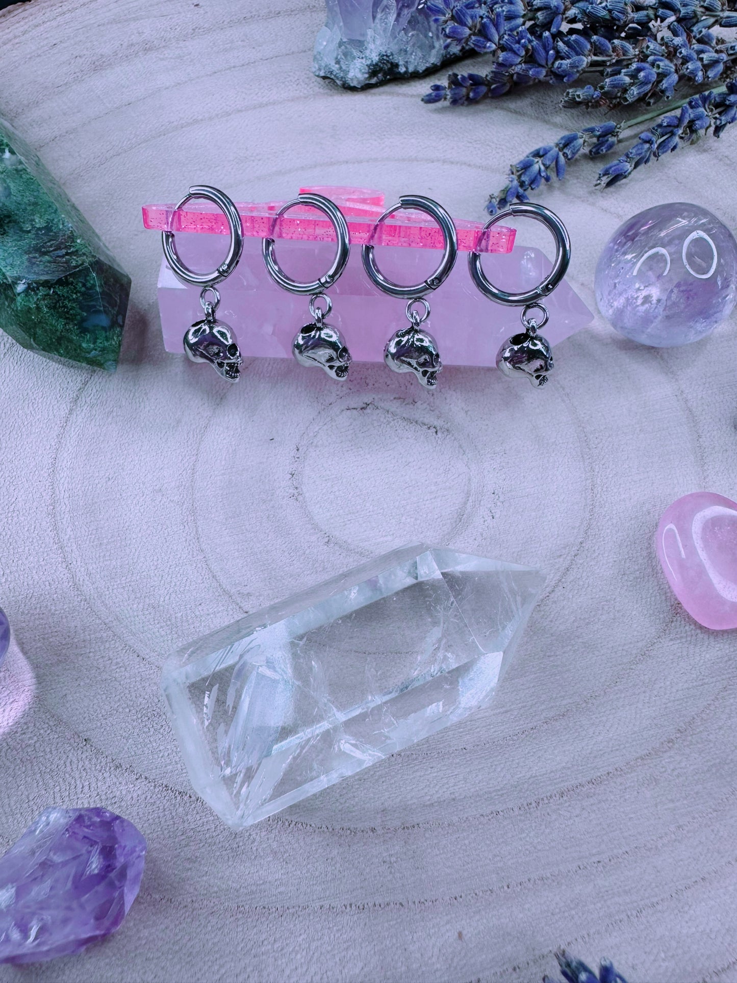Small Skull Huggie Hoops