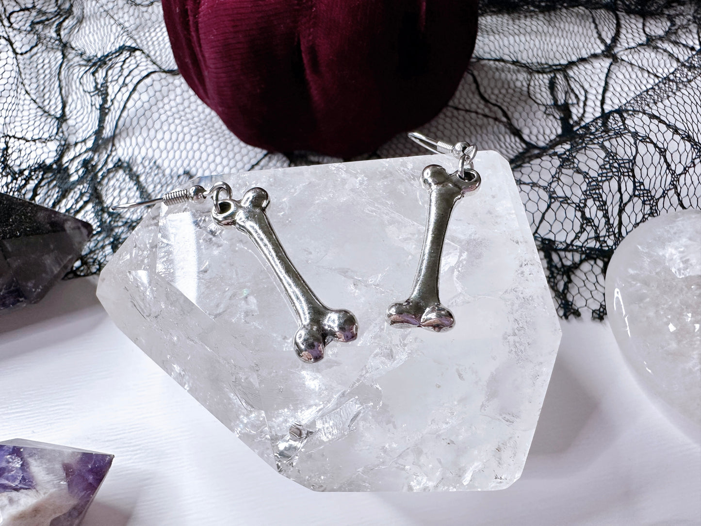 Silver Bone Earrings