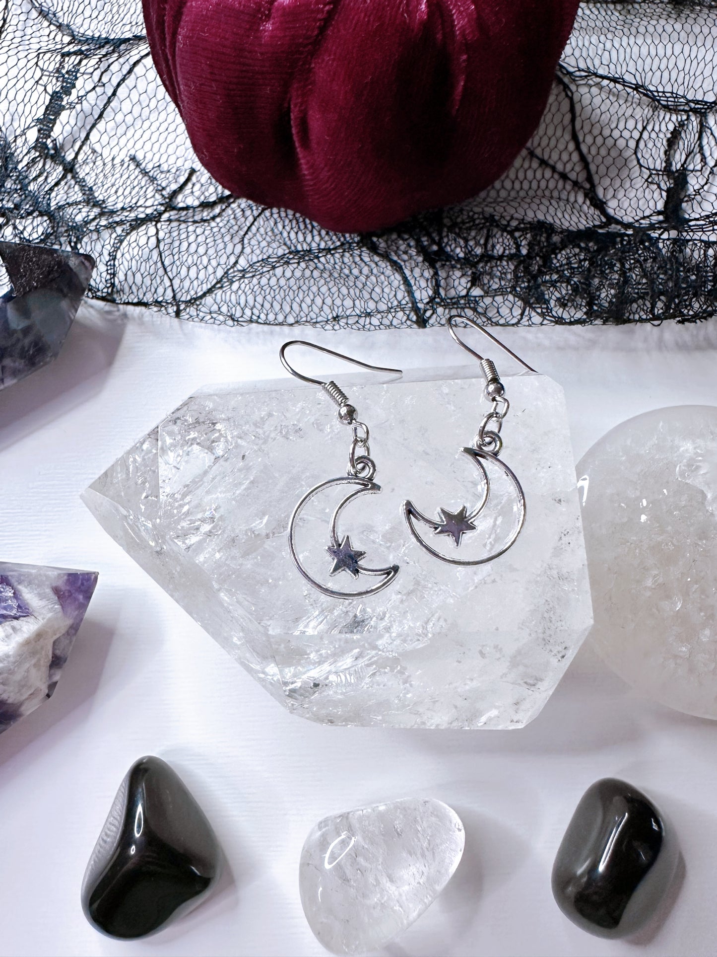 Crescent Moon & Star Earrings
