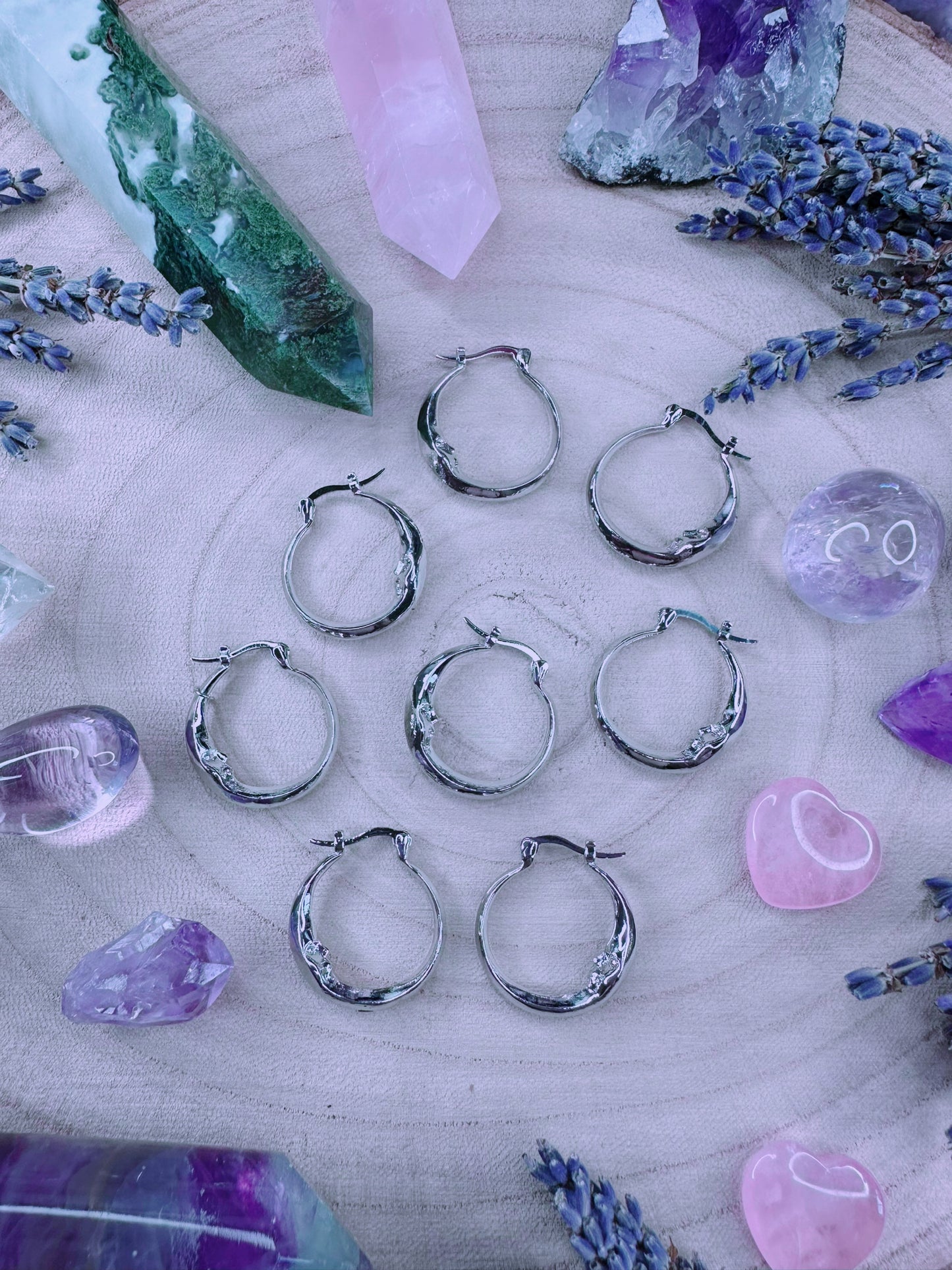 Crescent Moon Hoop Earrings