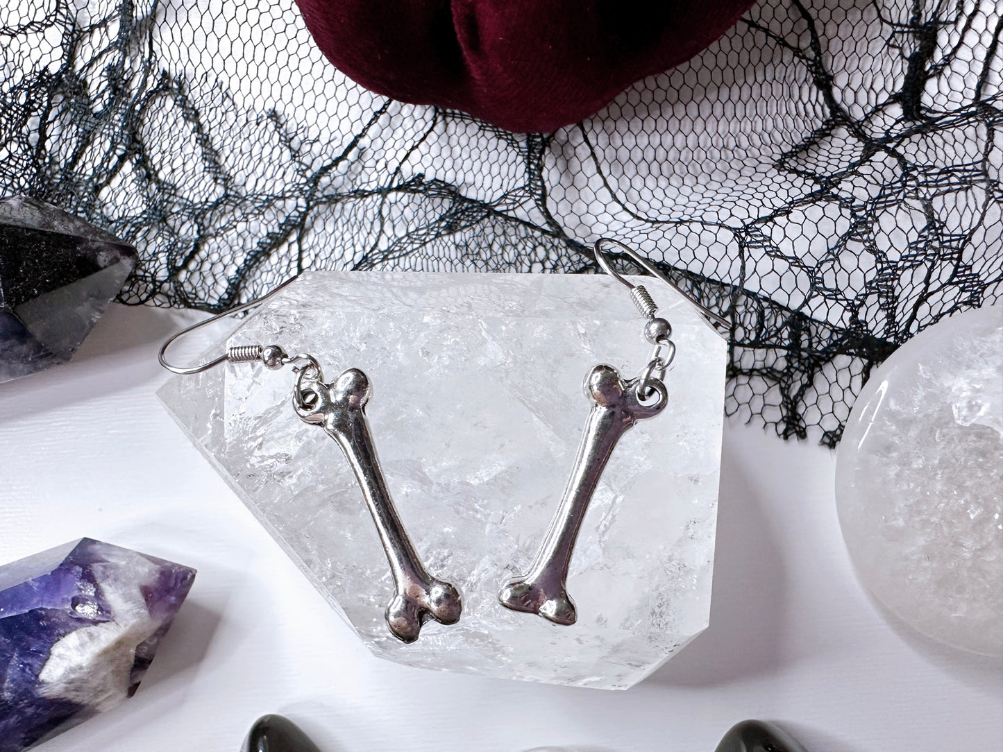 Silver Bone Earrings