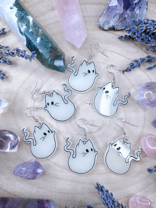 Ghost Kitty Earrings