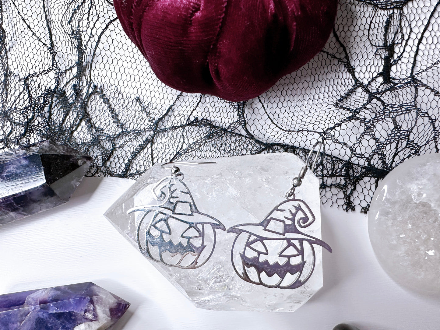 Stainless Steel Halloween Pumpkin Earrings