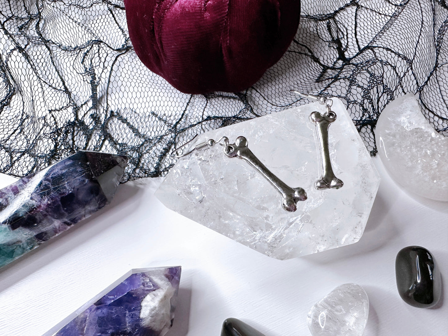 Silver Bone Earrings