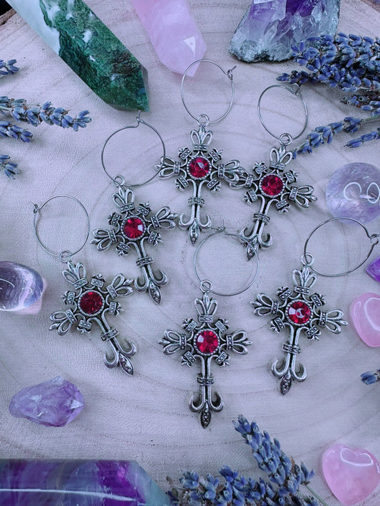 Gothic Cross Hoops
