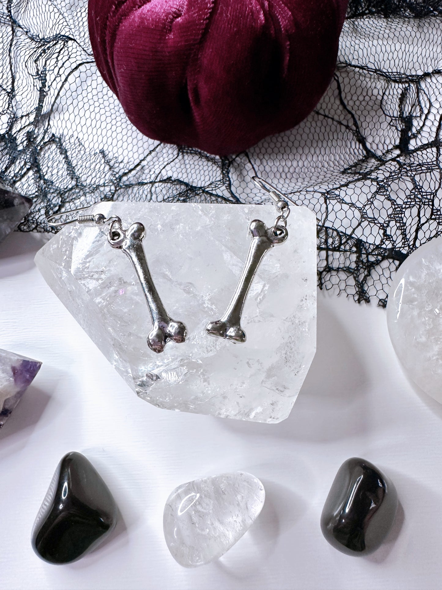 Silver Bone Earrings