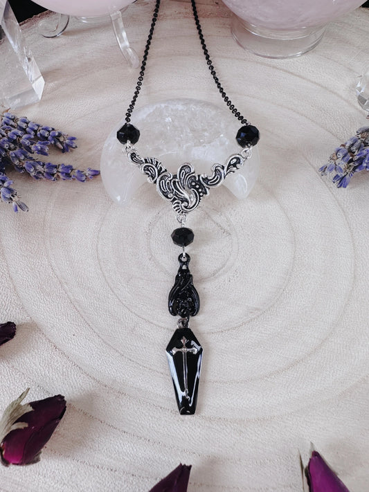 Black Bat & Coffin Necklace