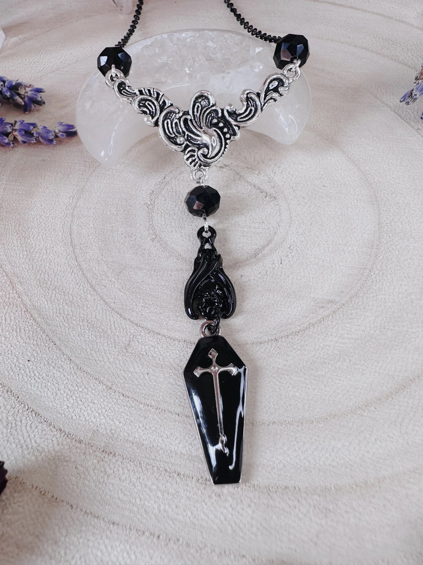 Black Bat & Coffin Necklace