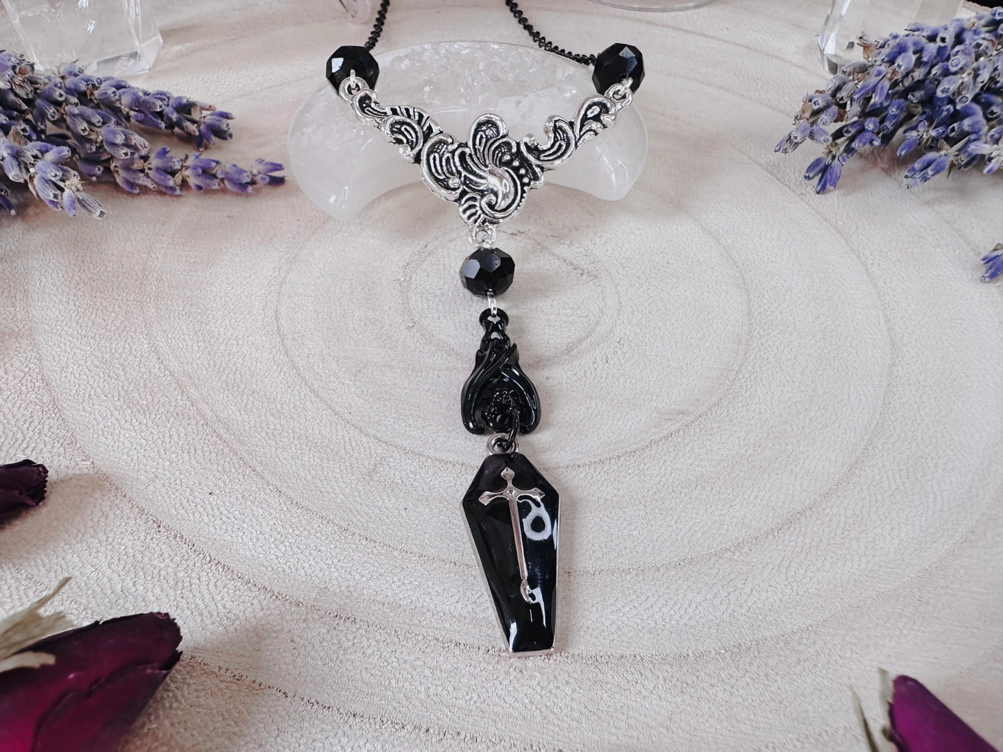 Black Bat & Coffin Necklace
