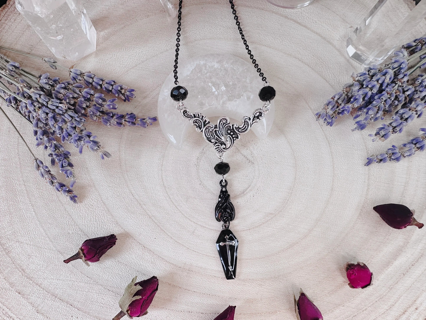 Black Bat & Coffin Necklace