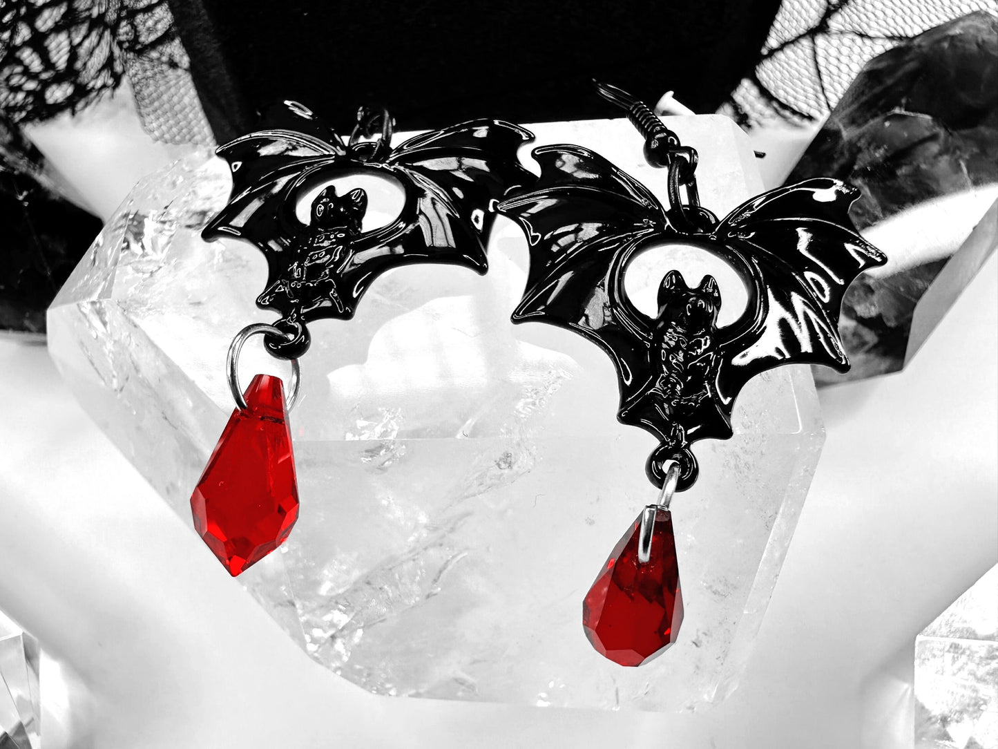 Bats Blood Earrings
