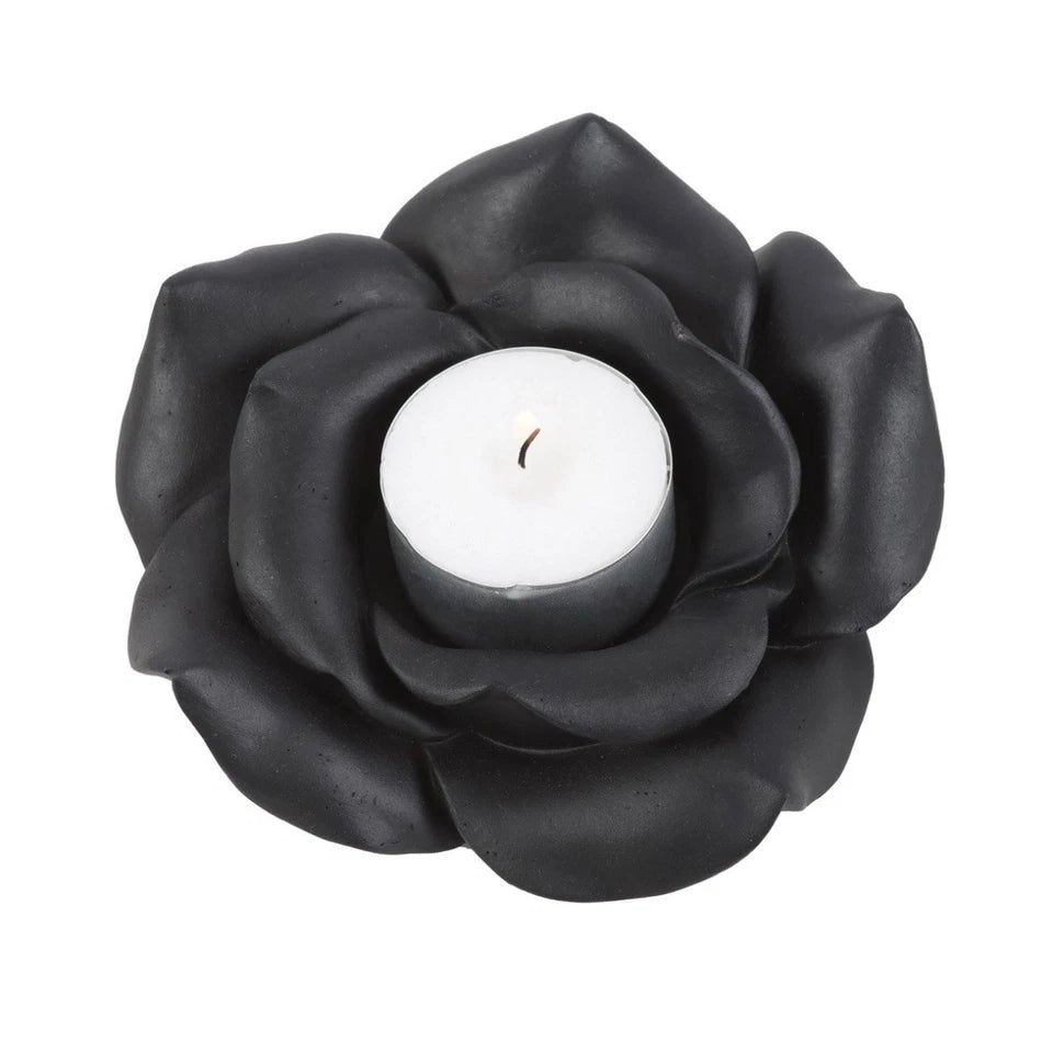 Black Rose Tealight Candle Holder