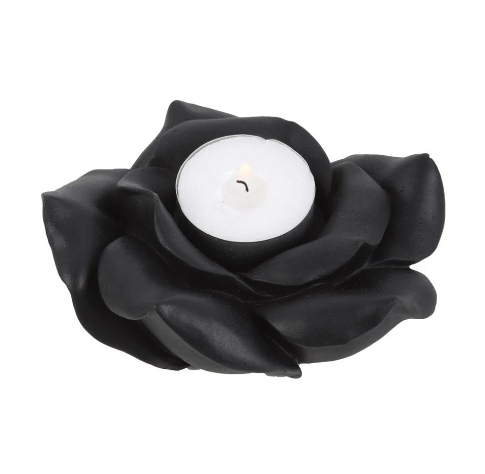 Black Rose Tealight Candle Holder