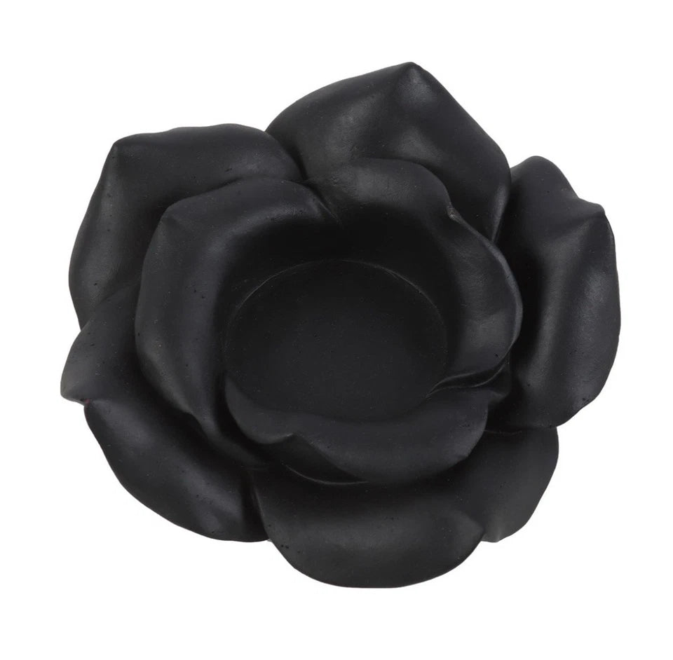 Black Rose Tealight Candle Holder