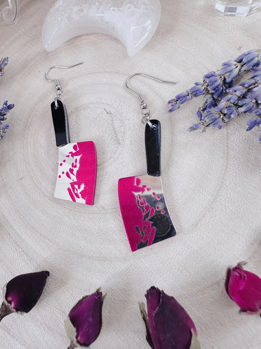 Bloody Cleaver Horror Earrings