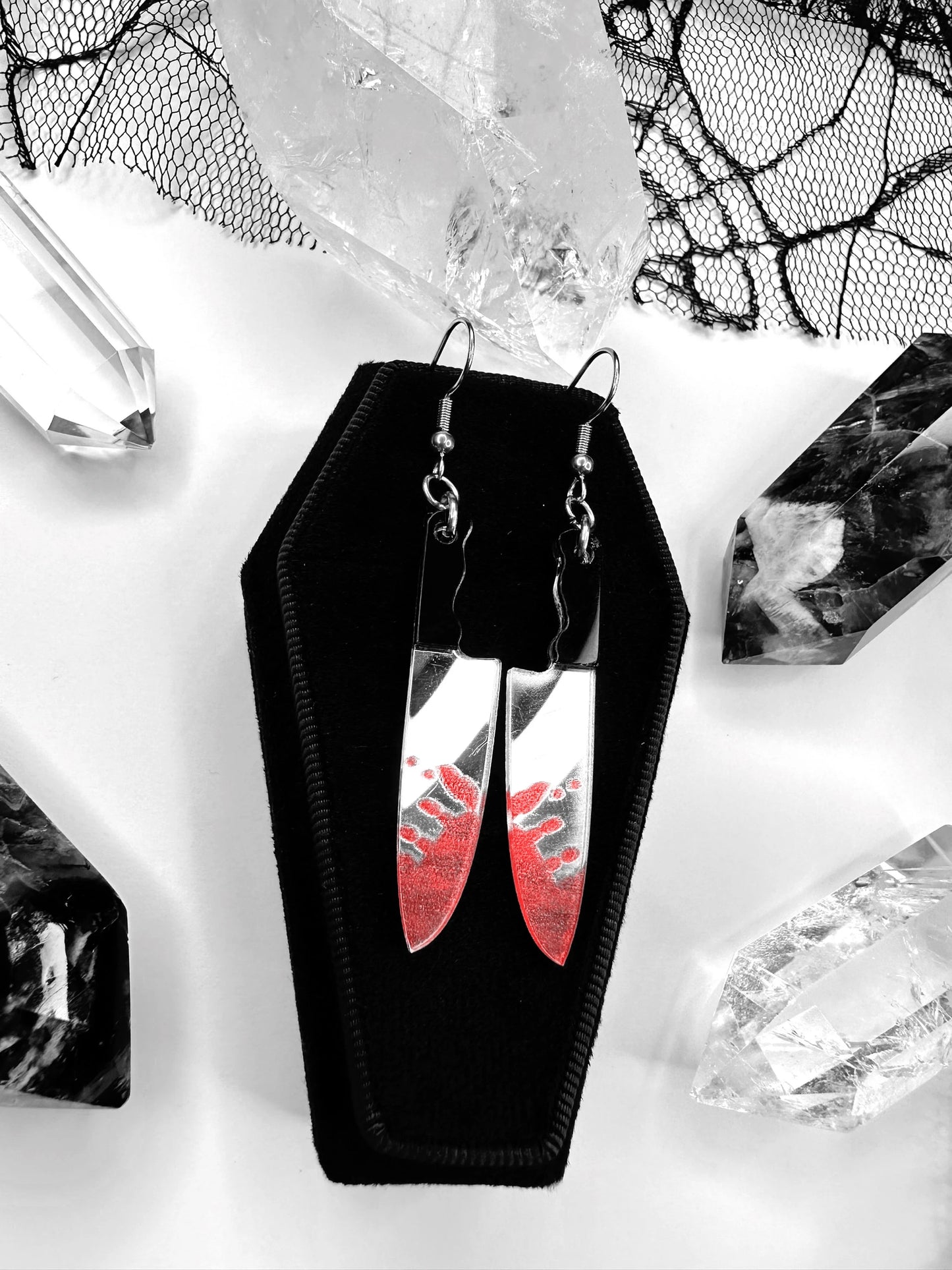 Bloody Knife Horror Earrings