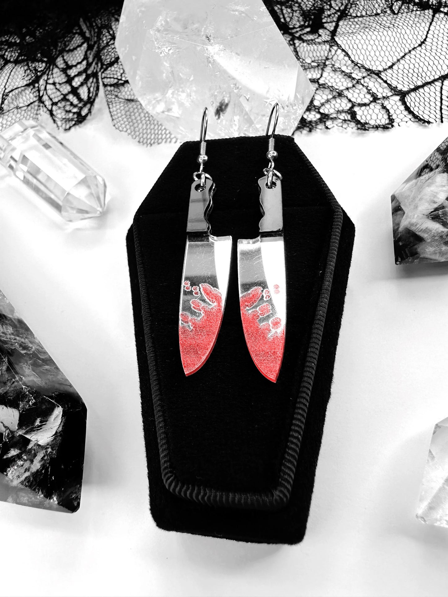 Bloody Knife Horror Earrings