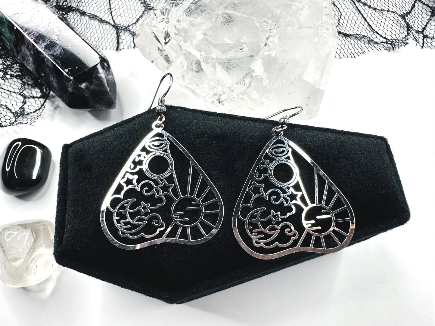 Stainless Steel Celestial Planchette Earrings