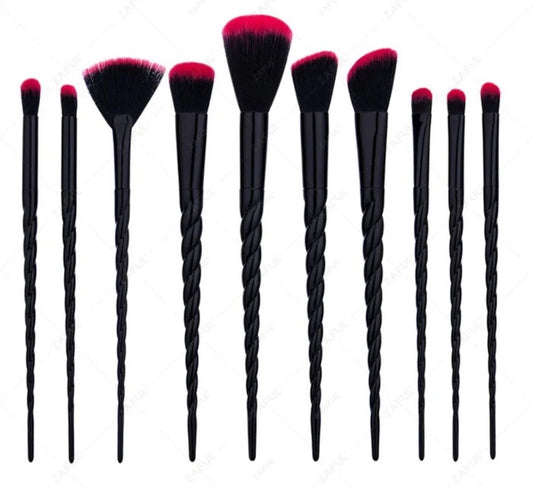 10 Piece Gothic Unicorn Makeup Brushes