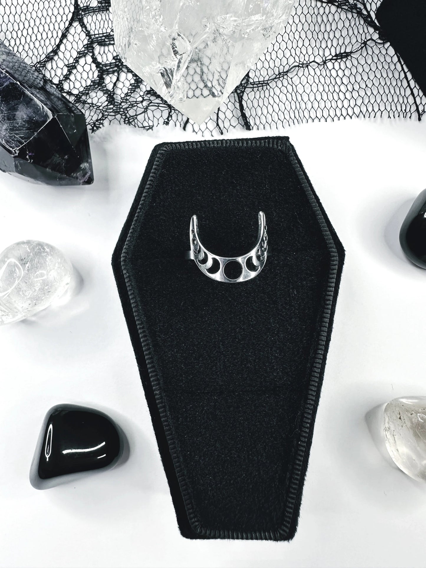 Stainless Steel Moon Phase Ring