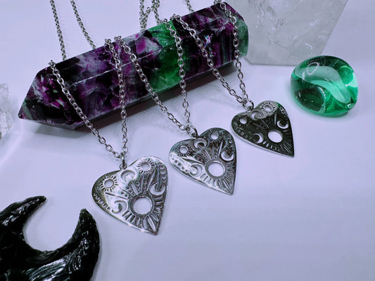 Stainless Steel Ouija Planchette Necklace