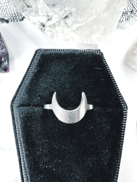 Stainless Steel Crescent Moon Ring