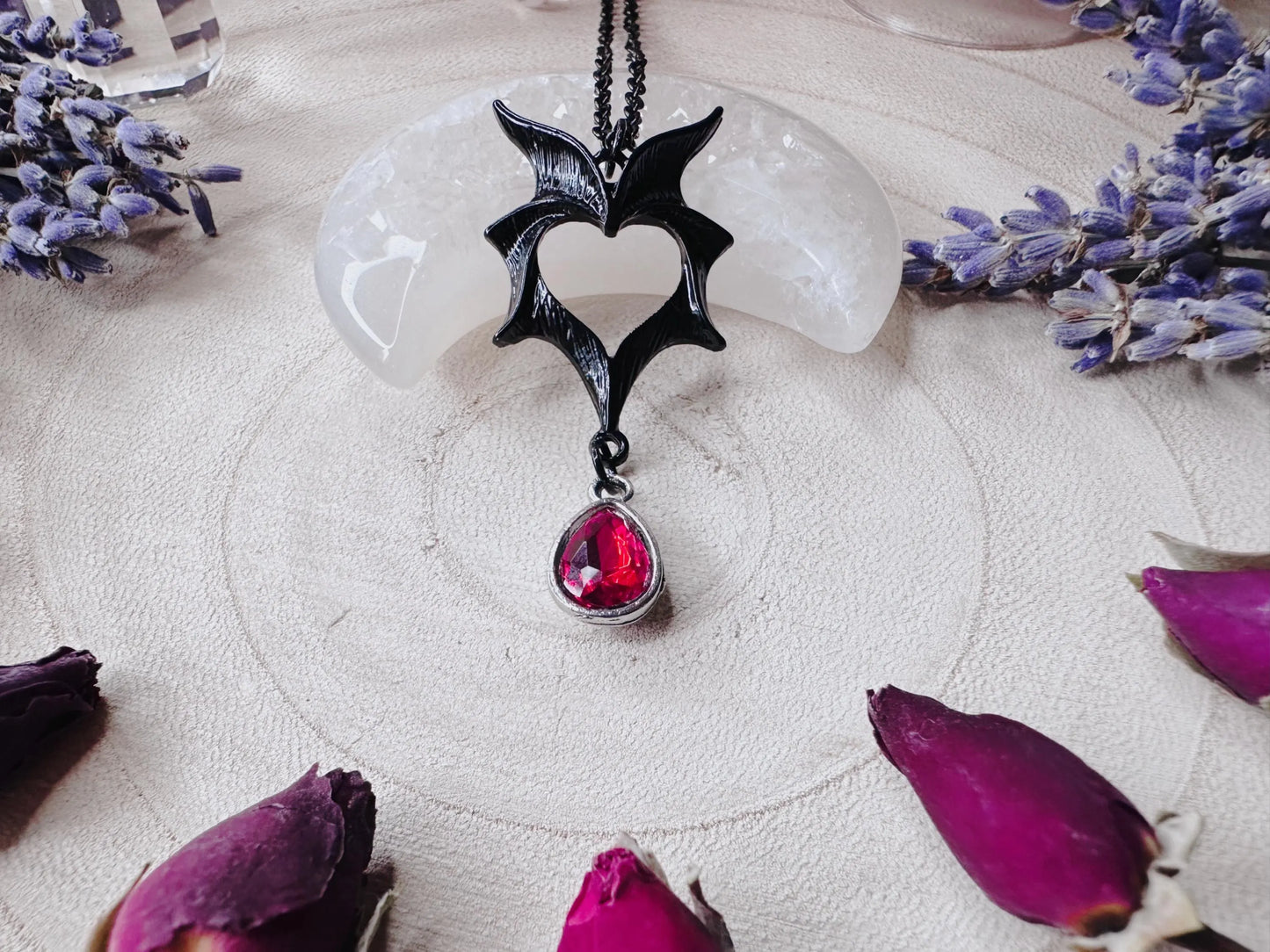 Vampire Heart Bat Necklace