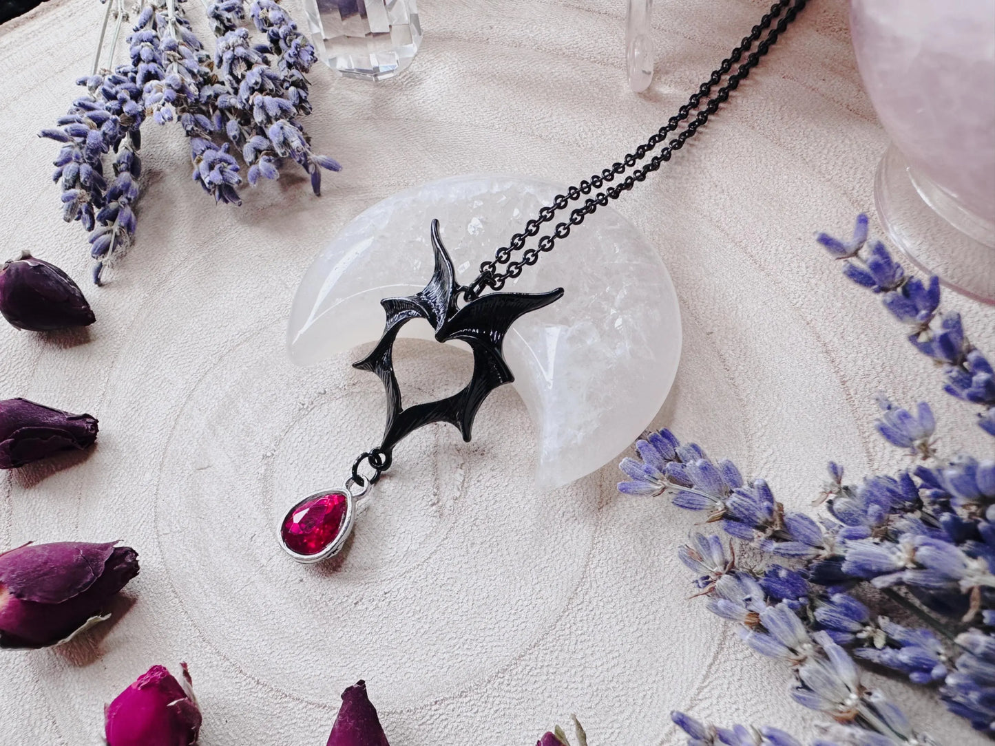 Vampire Heart Bat Necklace