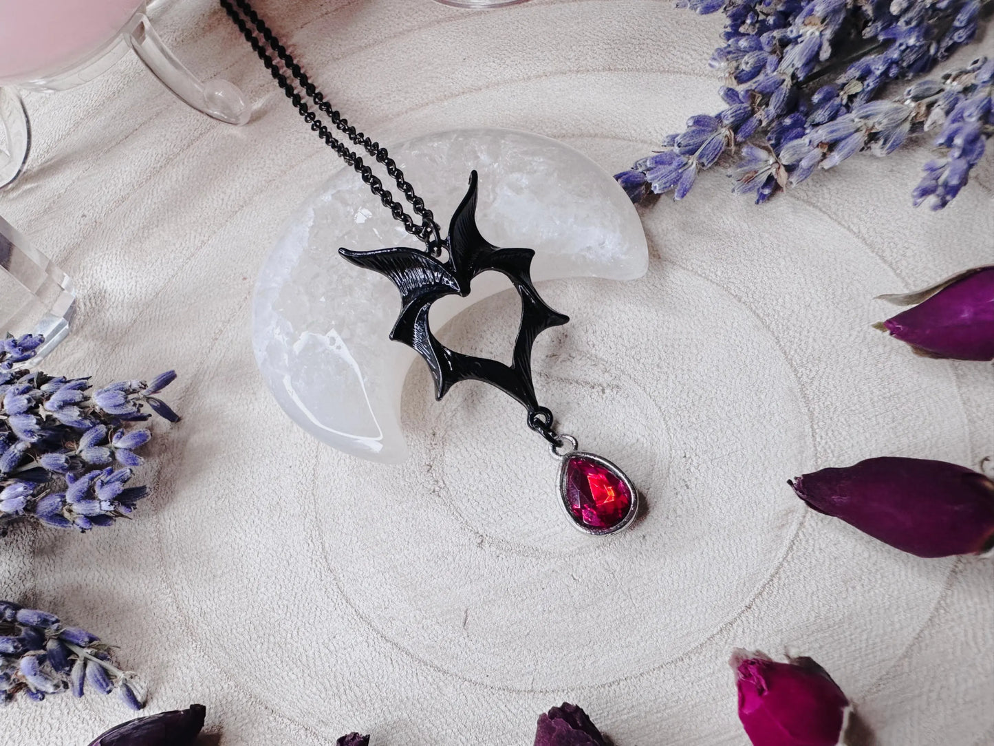 Vampire Heart Bat Necklace