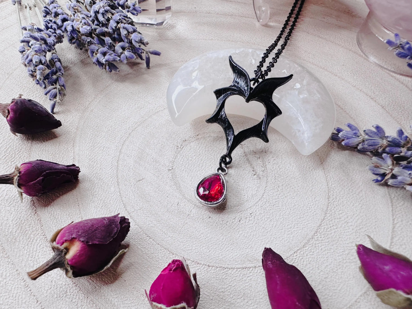 Vampire Heart Bat Necklace