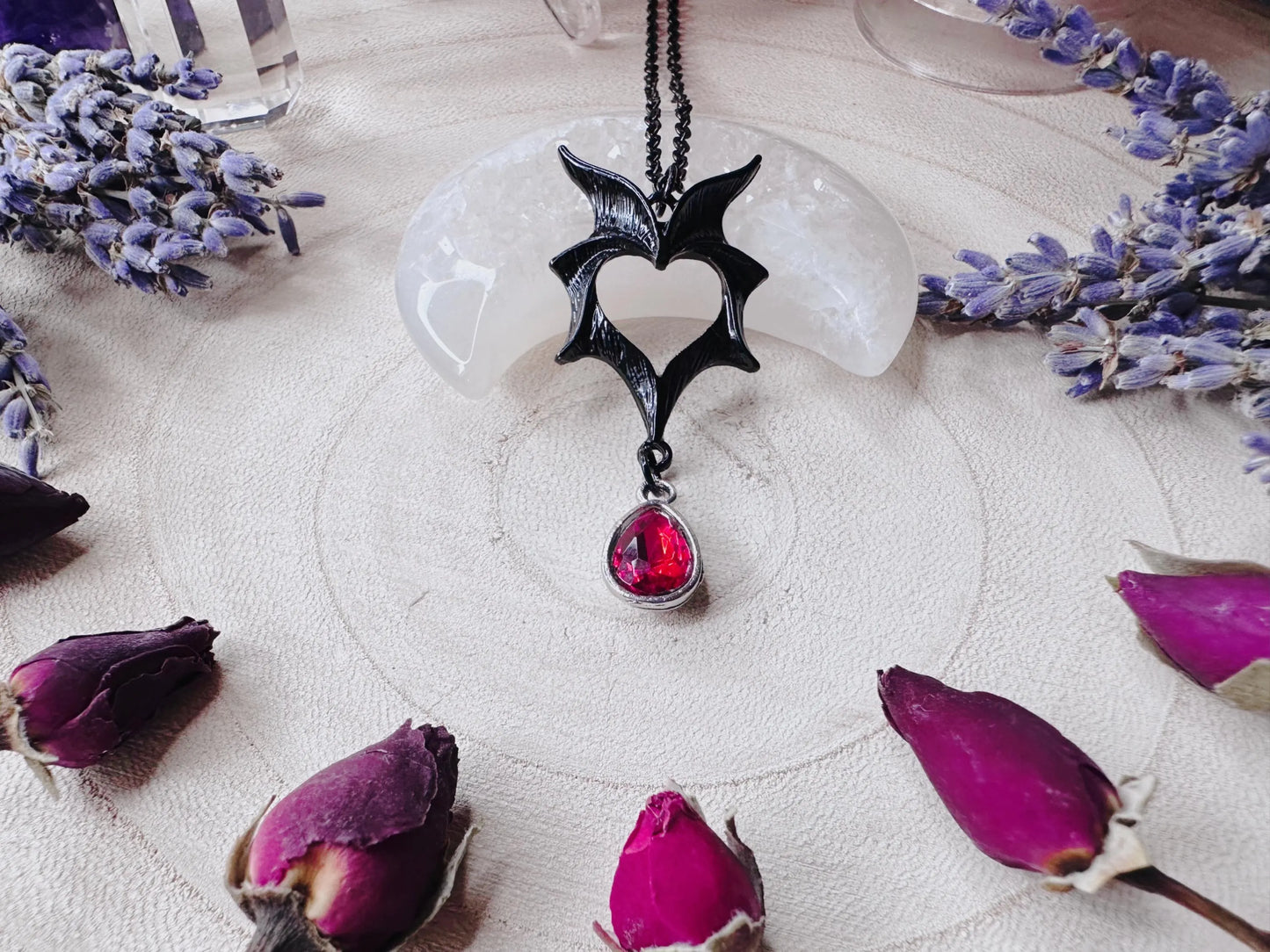 Vampire Heart Bat Necklace